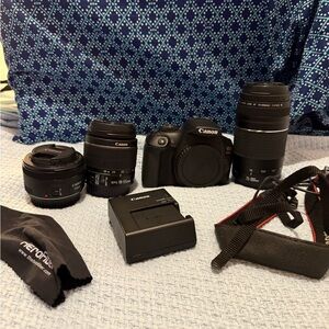 Canon Black DSLR Camera Kit (EOS Rebel T7)